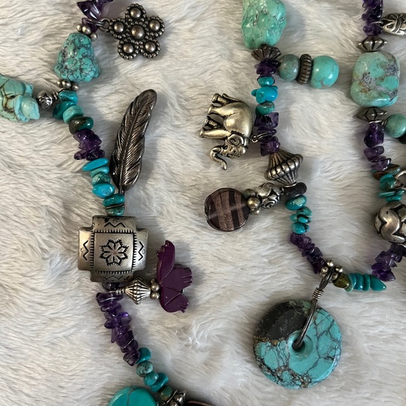 Anthropologie Boho Festival Summer Turquoise Necklace and bracelet. - Picture 9 of 10